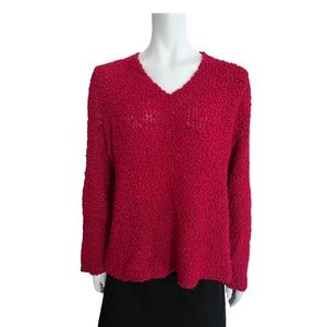 EILEEN FISHER Wool Silk Boucle Knit Sweater Large